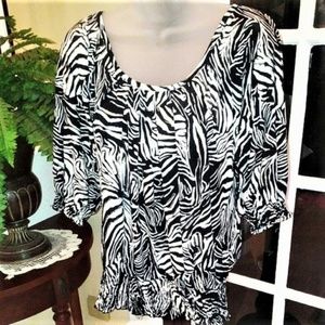 Zebra Blouse Like New S